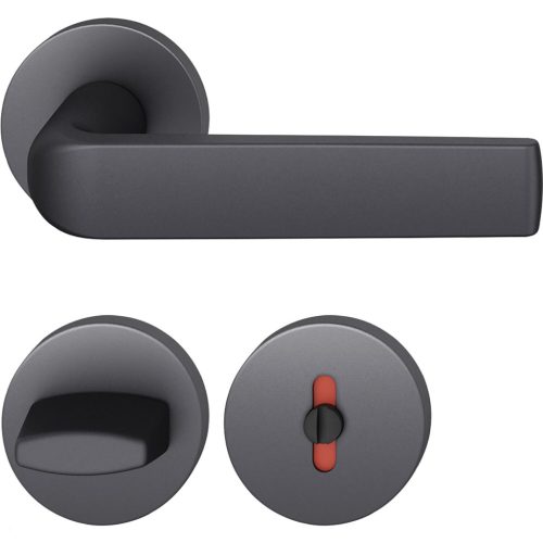 FSB kilincsgarnitúra 12 1267 ASL WC DIN rozettán fekete matt aluminium