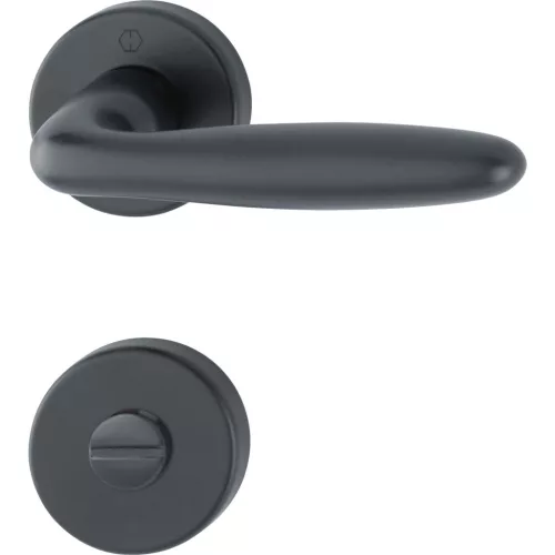 HOPPE VERONA rozettás kilincsgarnitúra 37-47 mm fekete matt WC