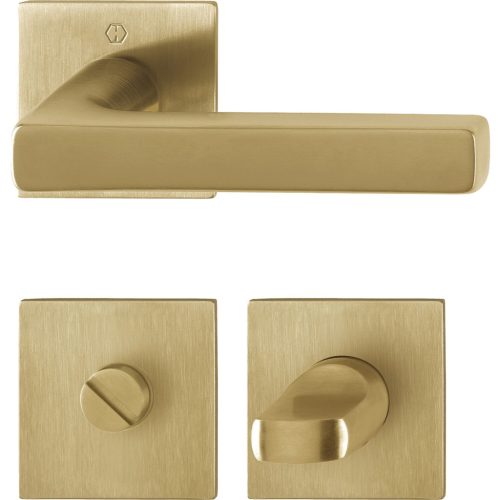 HOPPE DALLAS rozettás kilincsgarnitúra szögletes világos réz WC