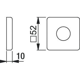 HOPPE kilincs takarórozetta szögletes, matt rozsdamentes