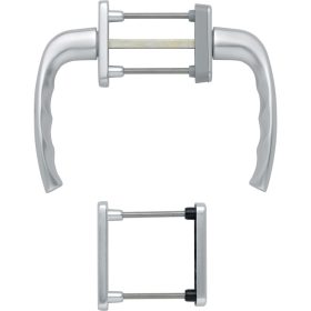   HOPPE NEW YORK  erkélyajtó-kilincsgarnitúra 83-93 mm ezüst eloxált