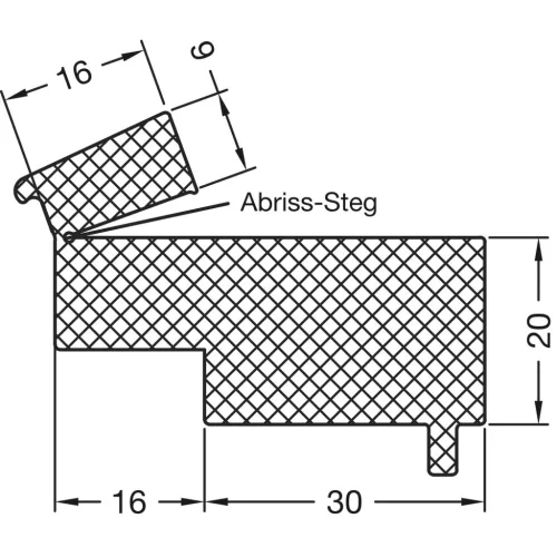 GUTMANN Weser tömítőprofil TD 20/46 L=1000 mm EPDM fekete