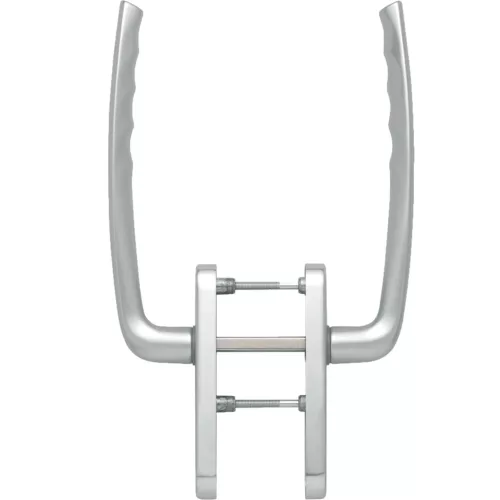 HOPPE NEW YORK emelő-toló garnitúra kilincs/kilincs PZ 75-80 mm ezüst eloxált