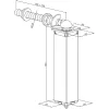 Kapupánt szett rugóval kertkapuhoz SWING40 zártszelvényhez hossz 130 mm ezüst