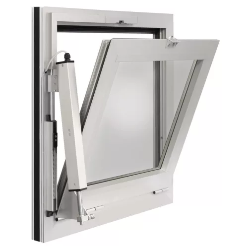 GEZE RWA 100 NT E250NT-vel löket 150 mm alumínium fehér RAL 9016