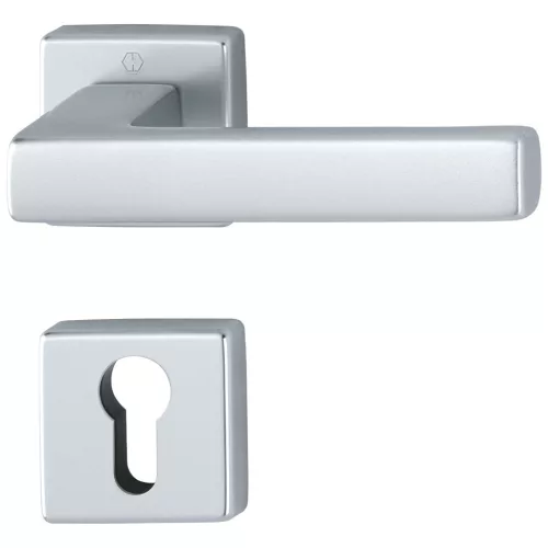 TOULON rozettás PZ kilincsgarnitúra, 67 - 72,  8, F1 ezüst eloxált alumínium