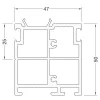 GUTMANN Weser aláépíthető-adapterprofil P47-50K L=6000 mm műanyag fehér