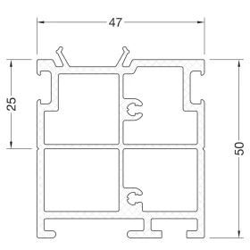   GUTMANN Weser aláépíthető-adapterprofil P47-50K L=6000 mm műanyag fehér