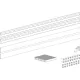 TERNO üvegbefogó sín szett rövid ESG/VSG 8-87 mm L=800 mm ezüst