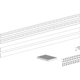   TERNO üvegbefogó sín szett rövid ESG/VSG 8-87 mm L=1000 mm ezüst