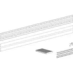   TERNO üvegbefogó sín szett rövid ESG/VSG 8-87 mm L=1200 mm ezüst