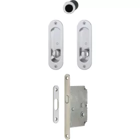   HOPPE tolóajtókagyló szett 4930 - zárral, ovális rozetta WC, F4 bronz elox. alu