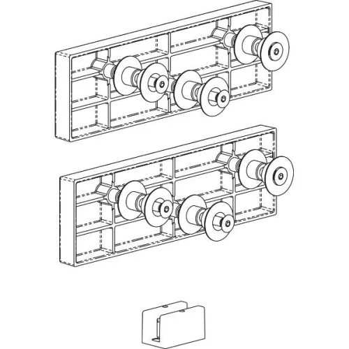 TERNO Diva Fluid Vetro kiegészítő vasalatkészlet üveghez 1-sz. 80 kg ezüst