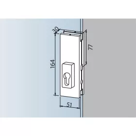   DORMA-Glas középzár US 20 PZ előfúrt 10 mm ezüst eloxált (03.215)