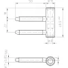 SIMONSWERK ajtópánt tokrész V 4400 WF 485 SO 2 mm jobbos