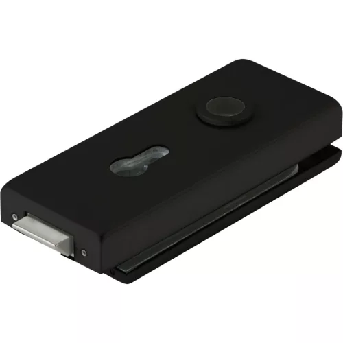 Zár Studio Classic PZ váltóval üveg 8 mm alu fekete RAL 9005 (10.003)