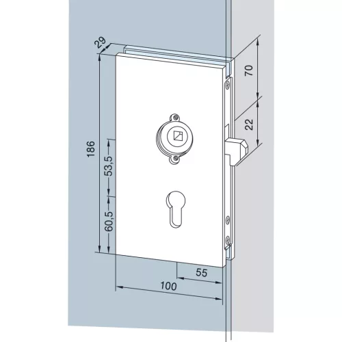 DORMA-Glasg tolóajtózár 05.200 ezüst eloxált