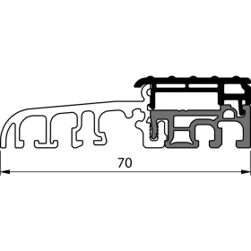   Balkonajtóküszöb Eifel TB-70 6000 mm ezüst eloxált/szürke