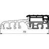 Balkonajtóküszöb Eifel TB-70 6000 mm ezüst eloxált/szürke