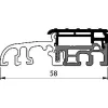 Teraszajtó küszöb EIFEL TB-58 6000 mm ezüst eloxált/fekete