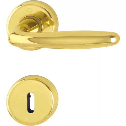 HOPPE ROISSY rozettás kilincsgarnitúra réz polírozott BB