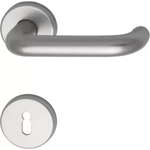 Grundmann Kilincsgarnitúra WG 1700L - rozettás BB 38-43 ezüst eloxált