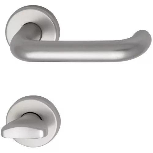 Grundmann Kilincsgarnitúra WG 1700L - rozettás WC 38-43 ezüst eloxált