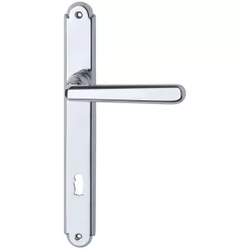   Grundmann Kilincsgarnitúra ALT WIEN pajzs BB 90 zártakaró nélkül sárgaréz krómozott