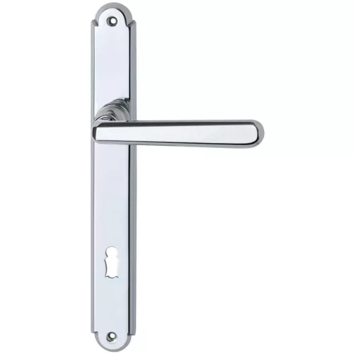 Grundmann Kilincsgarnitúra ALT WIEN pajzs BB 90 zártakaró nélkül sárgaréz krómozott