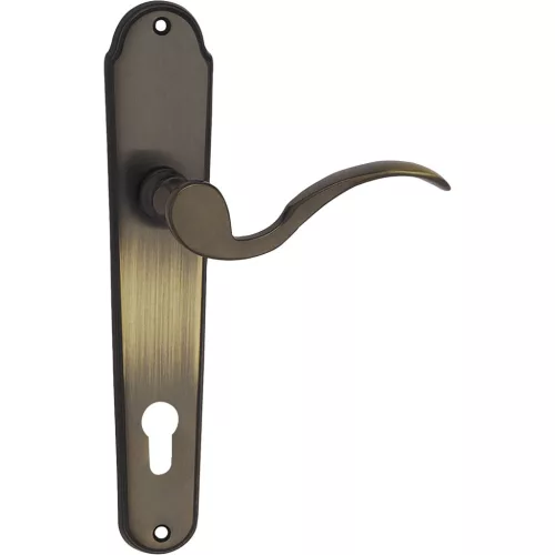 Marchesi rozettás kilincsgarnitúra Löffelform//POSTHORN pajzs PZ 88 patinázott