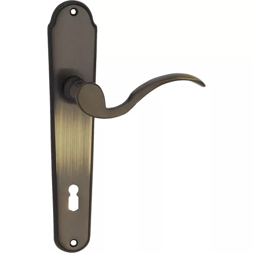 Marchesi rozettás kilincsgarnitúra Löffelform//POSTHORN pajzs WC 90 patinázott