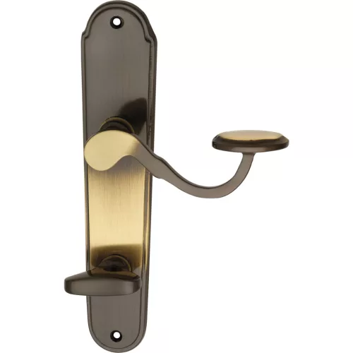 Marchesi hosszúpajzsos kilincsgarnitúra FH POSTHORN WC 90 patinázott sárgaréz