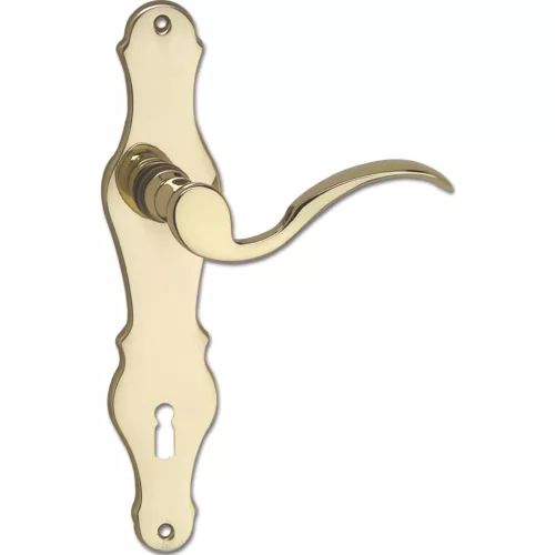 Marchesi rozettás kilincsgarnitúra LÖFFELFORM pajzs BB 90 sárgaréz fényes