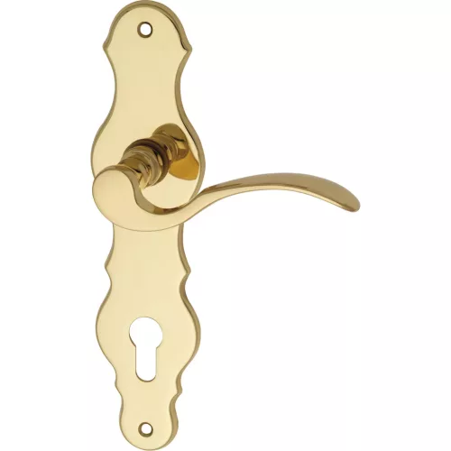 Marchesi hosszúpajzsos kilincsgarnitúra ALT-WIEN PZ 88 polírozott sárga réz