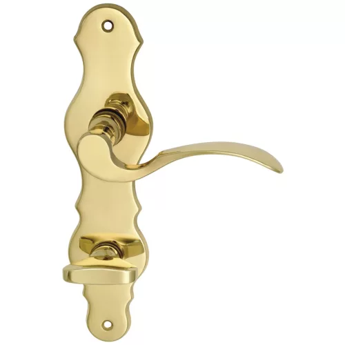 Marchesi hosszúpajzsos kilincsgarnitúra ALT-WIEN WC 90 polírozott sárga réz