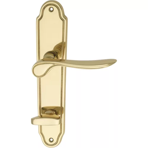 Marchesi hosszúpajzsos kilincsgarnitúra FH KÖLN WC 90 sárgaréz polírozott jobbos