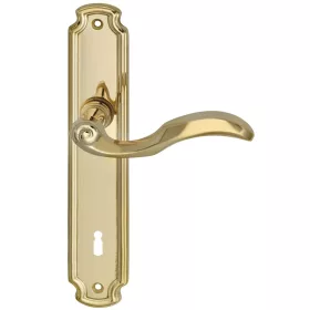   Marchesi hosszúpajzsos kilincsgarnitúra FH SCHÖNBRUNN BB 90 sárgaréz polírozott