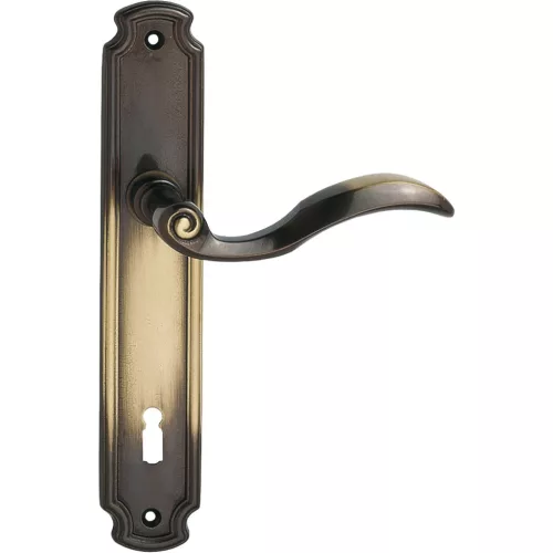 Marchesi rozettás kilincsgarnitúra SCHÖNBRUNN pajzs BB 90 sárgaréz antik