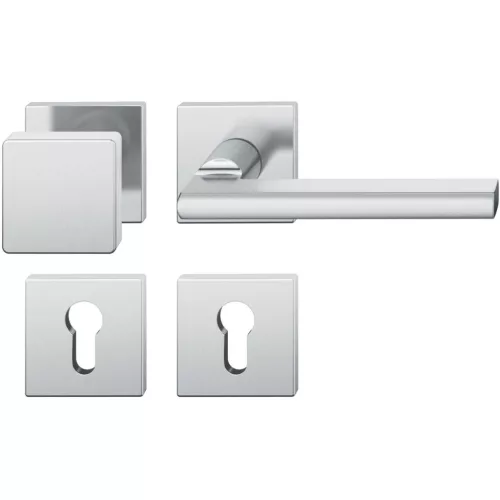 FSB váltógarnitúra 12 1035 ASL szögletes rozetta PZ fix gomb ezüst eloxált