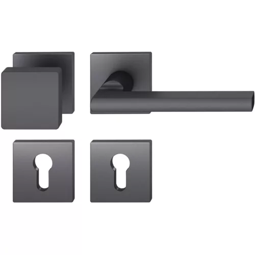 FSB váltógarnitúra 12 1035 ASL szögletes rozettán PZ fix gomb fekete matt