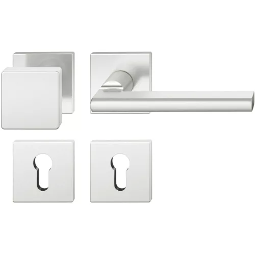 FSB gombos garnitúra 12 1035 ASL szögletes rozetta PZ fix gomb rozsdam.acél matt