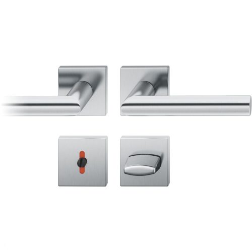 FSB kilincsgarnitúra 12 1076 ASL szögletes rozetta WC rozsdamentes acél matt