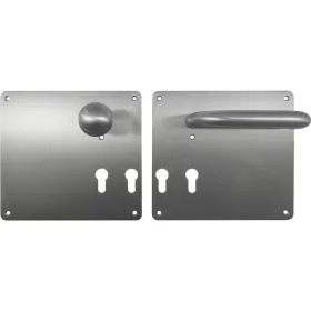   Grundmann váltógarnitúra GEOS hulladéktároló ajtókra széles pajzsos bal rozsdamentes matt