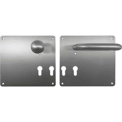 Grundmann váltógarnitúra GEOS hulladéktároló ajtókra széles pajzsos bal rozsdamentes matt