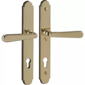   Marchesi hosszúpajzsos Biztonsági kilincsgarnitúra ALT-WIEN PZ 88 fényes réz PVD