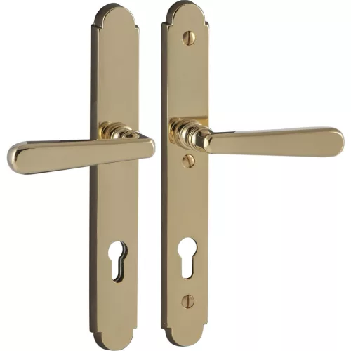 Marchesi hosszúpajzsos Biztonsági kilincsgarnitúra ALT-WIEN PZ 88 fényes réz PVD