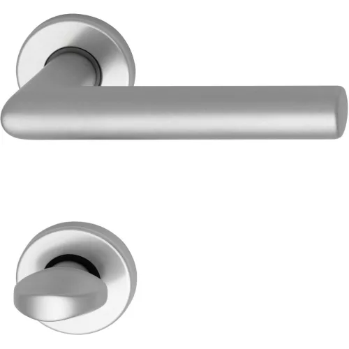 SCH-Line rozettás kilincsgarnitúra SCH L-forma WC ezüst eloxált