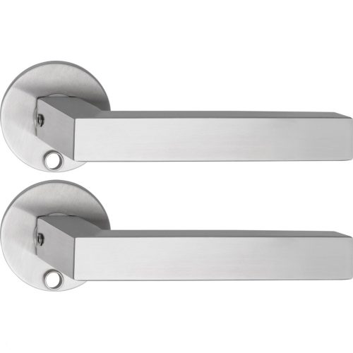 Solido laposrozettás kilincsgarnitúra MALMÖ Solo kerek kulcshoz rozsdamentes