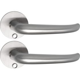   Solido laposrozettás kilincsgarnitúra BELFAST Solo kerek kulcshoz rozsdamentes