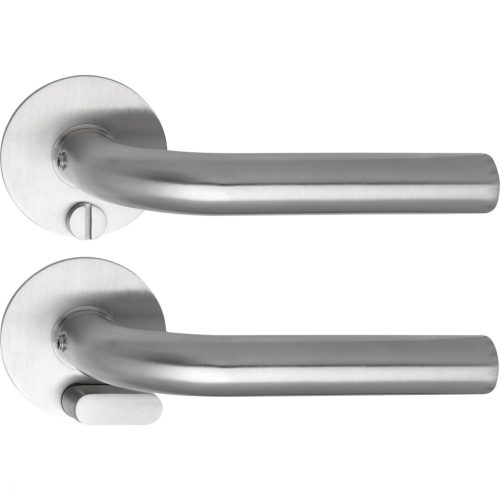 Solido kilincsgarnitúra DUBLIN Solo kerek szintbe simuló WC vésznyitó rozsdamentes